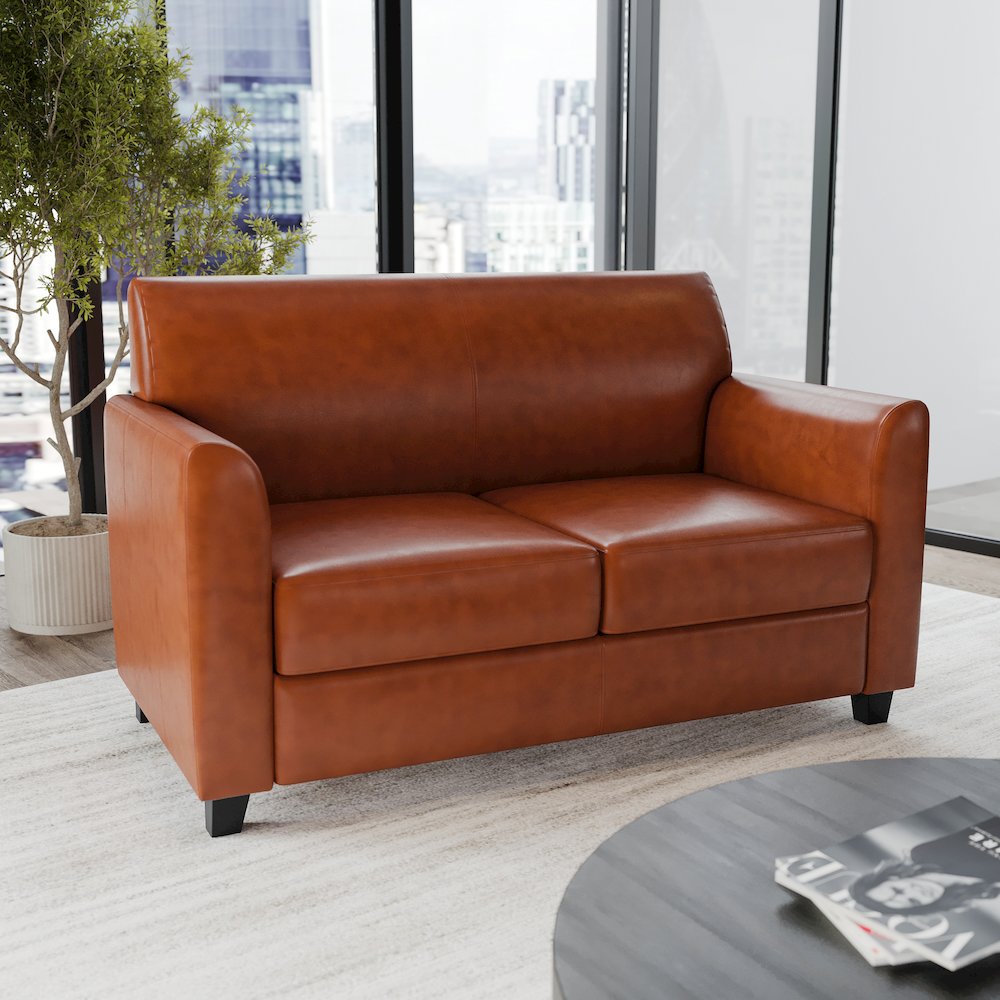 Diplomat Cognac LeatherSoft Loveseat
