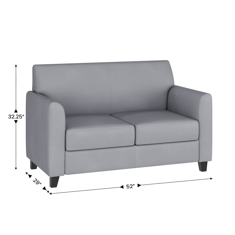 Diplomat Gray LeatherSoft Loveseat