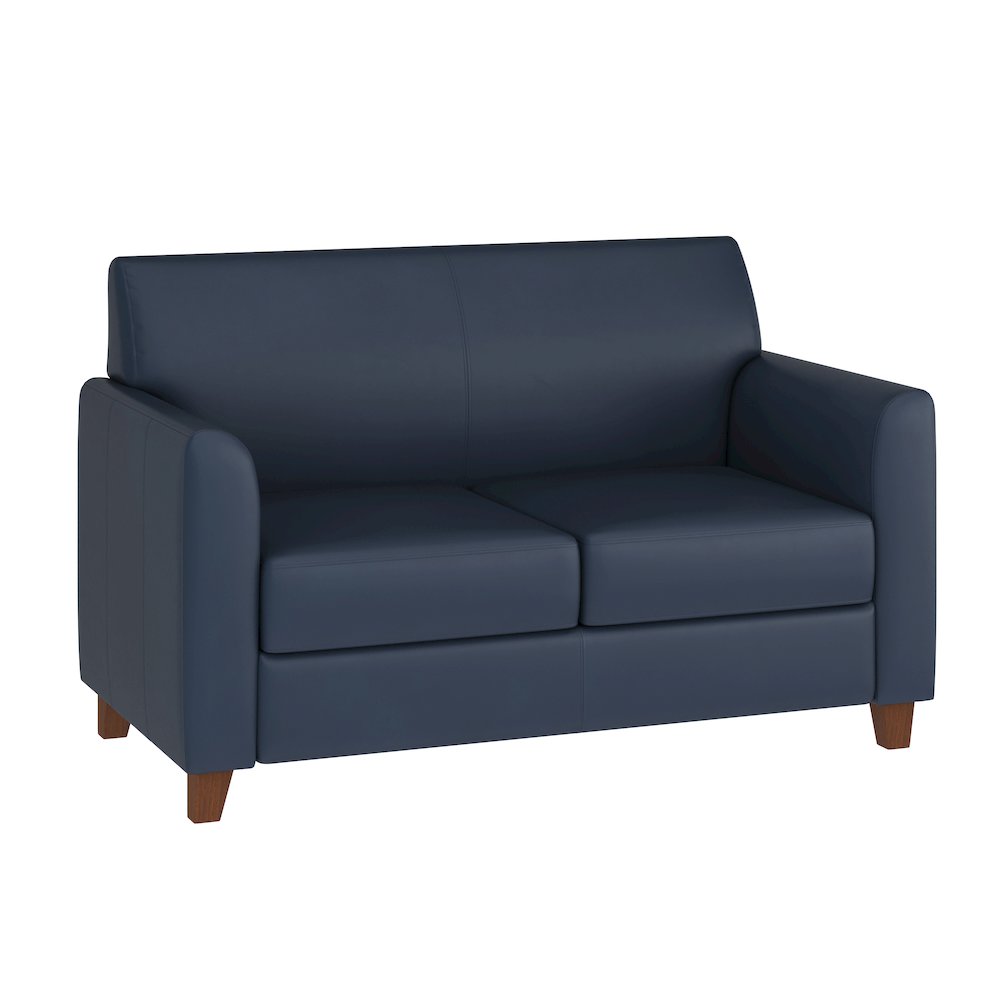HERCULES Diplomat Series Navy LeatherSoft Loveseat