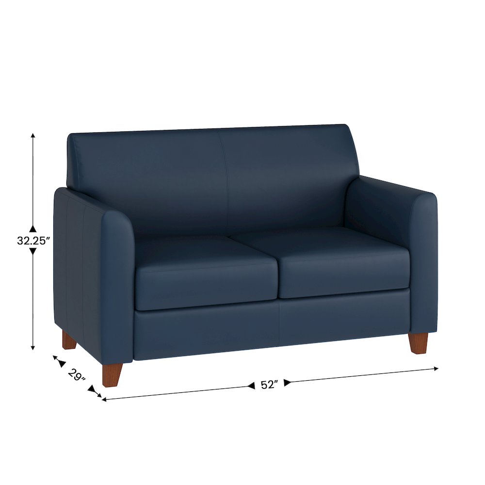 HERCULES Diplomat Series Navy LeatherSoft Loveseat