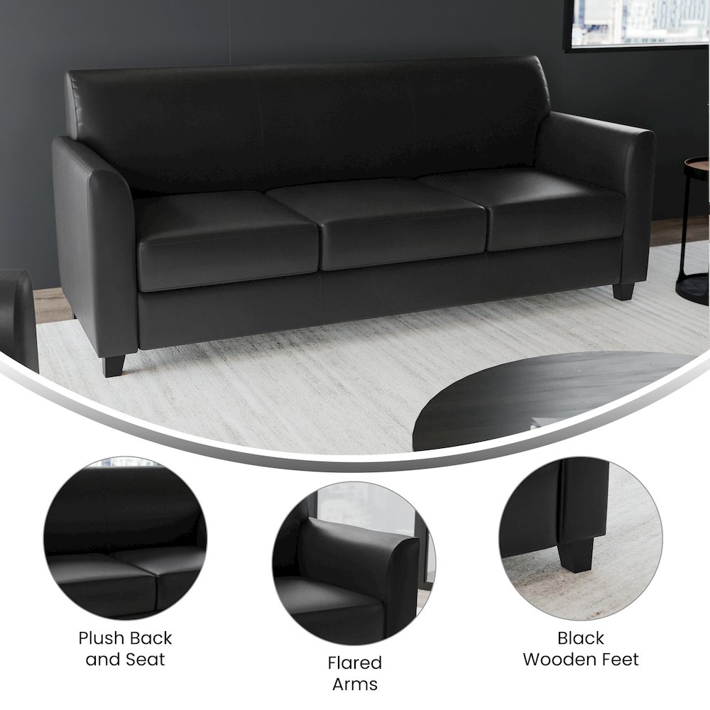 Diplomat Black LeatherSoft Sofa