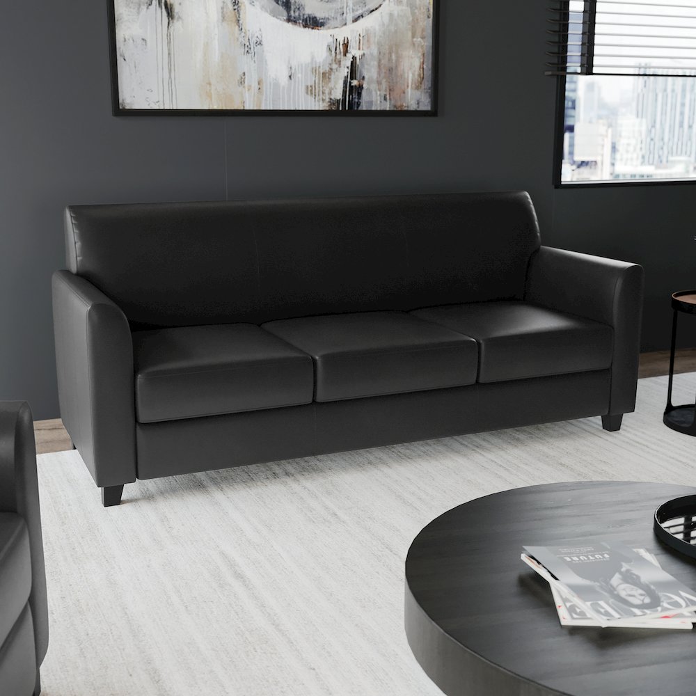Diplomat Black LeatherSoft Sofa