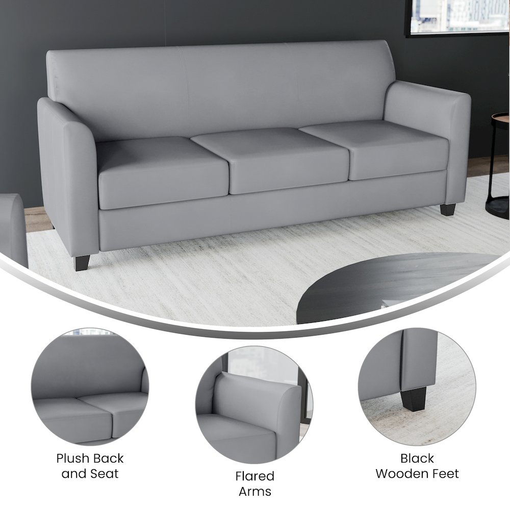 Diplomat Gray LeatherSoft Sofa