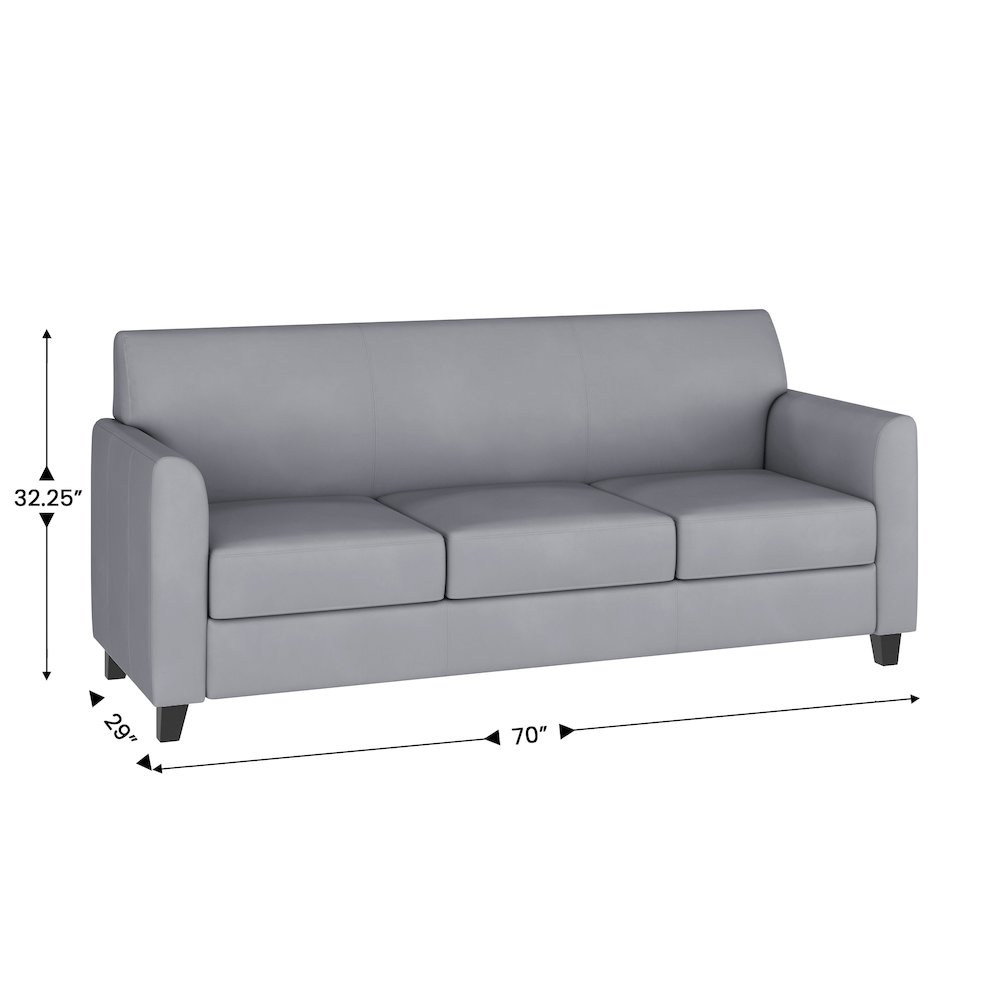 Diplomat Gray LeatherSoft Sofa