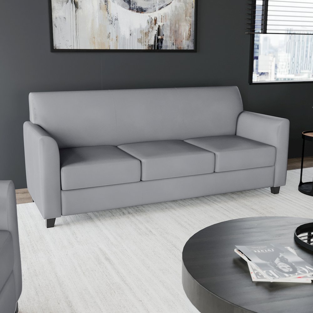 Diplomat Gray LeatherSoft Sofa