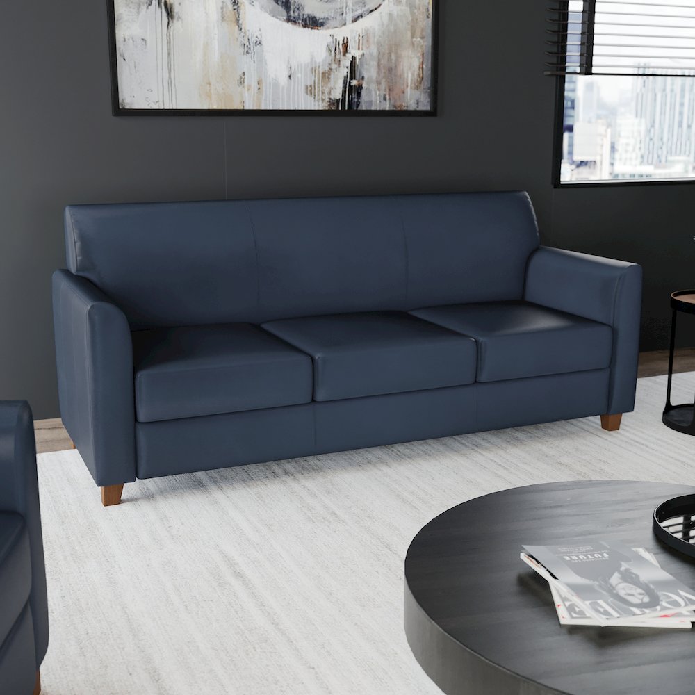 HERCULES Diplomat Series Navy LeatherSoft Sofa