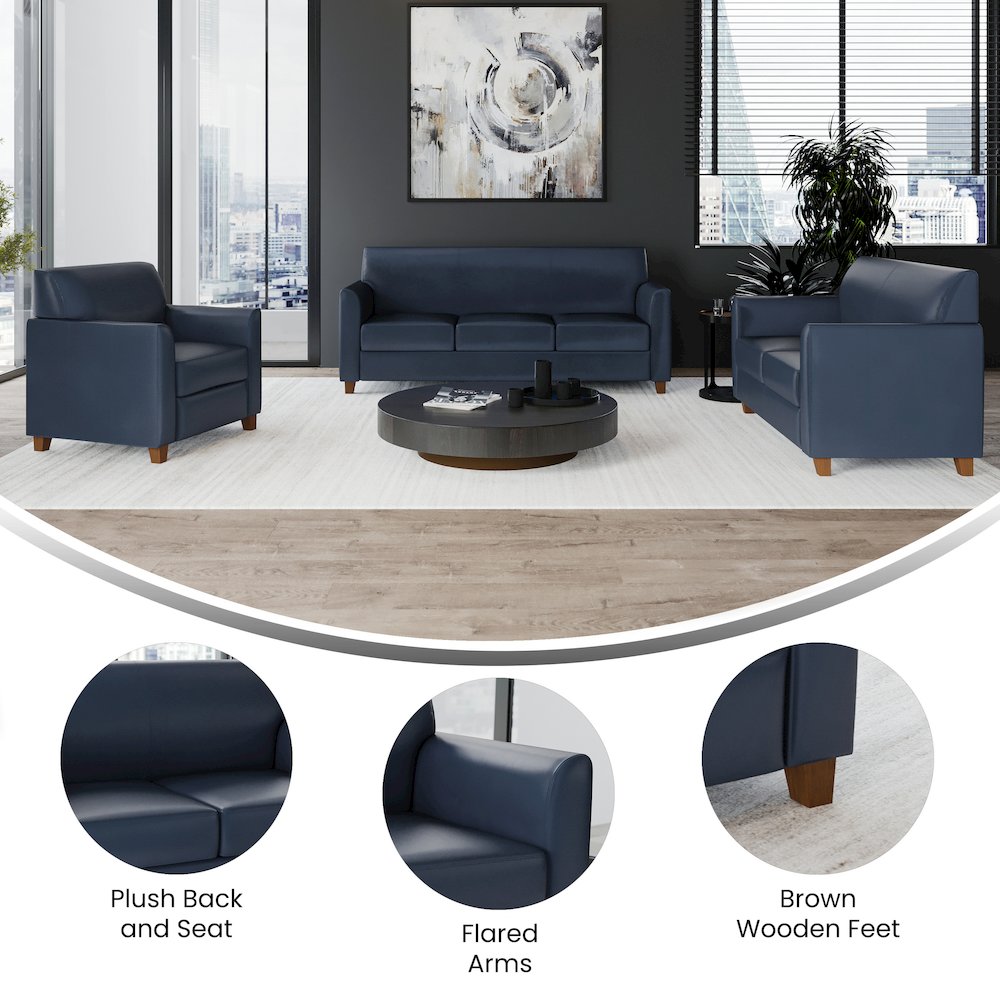 HERCULES Diplomat Series Reception Set in Navy LeatherSoft