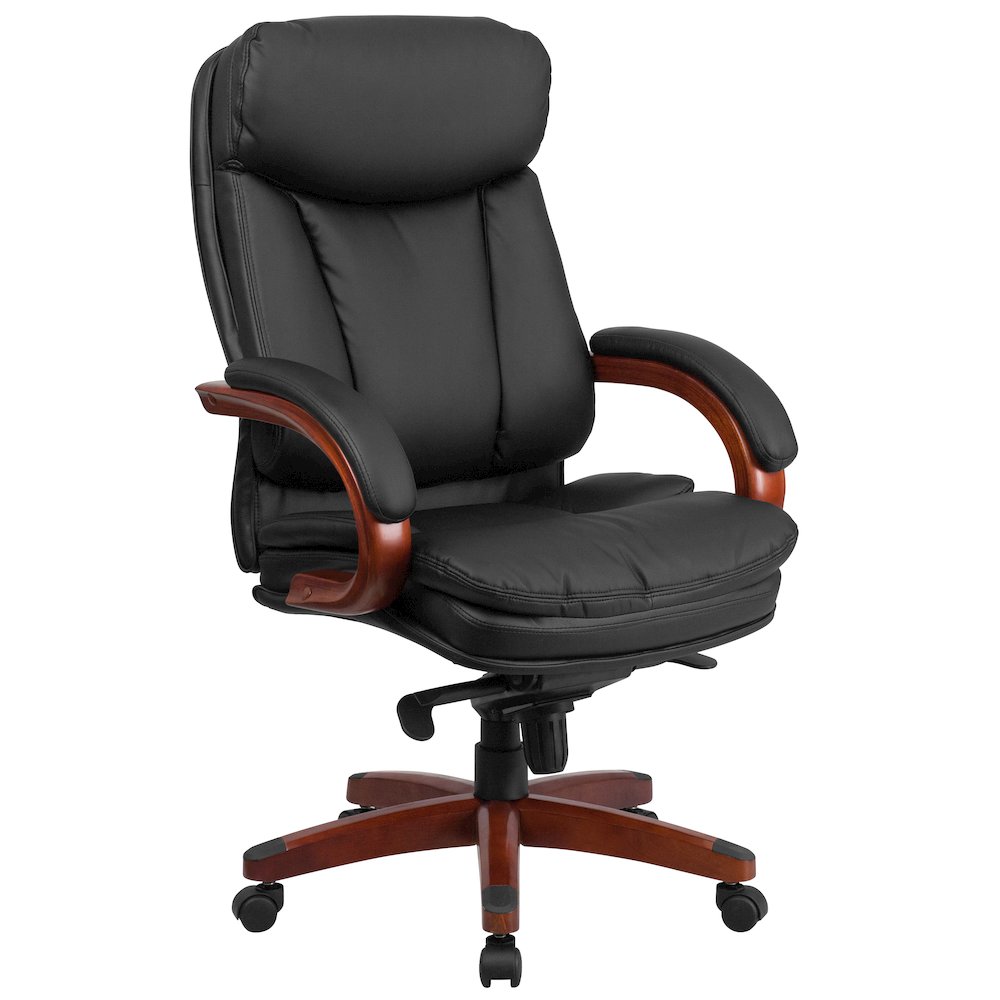 High Back Black Executive Office Chair with Synchro-Tilt Mechanism