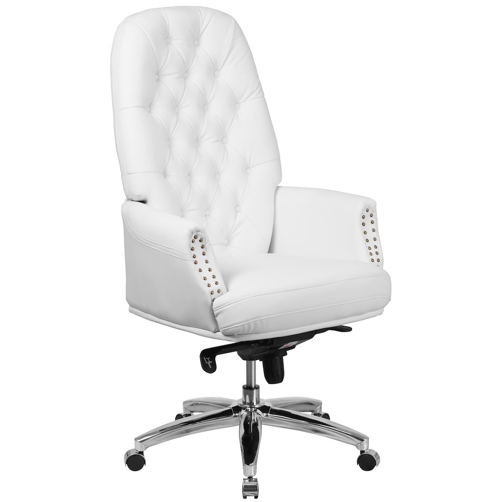 High Back White Multifunction Executive Swivel Ergonomic Office Chair with Arms