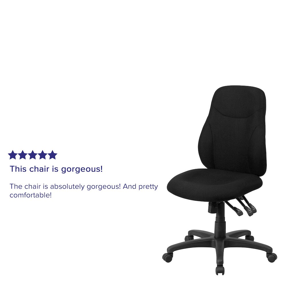 Mid-Back Black Fabric Multifunction Swivel Ergonomic Task Office Chair