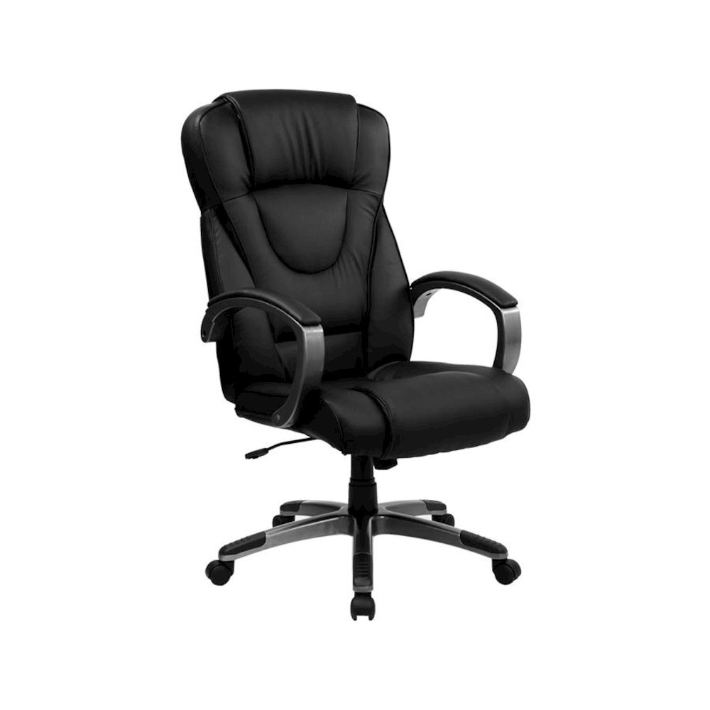 High Back Black Executive Swivel Office Chair with Titanium Nylon Base