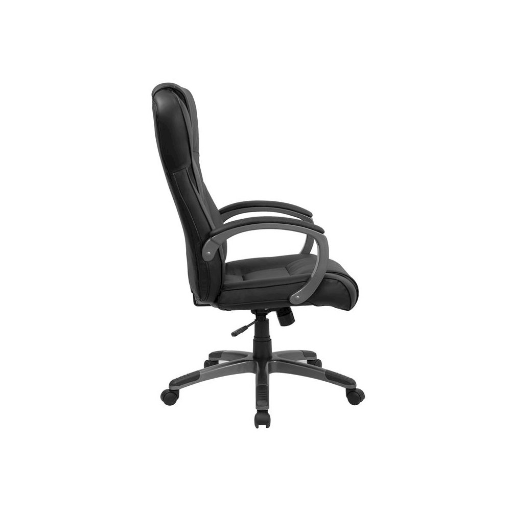 High Back Black Executive Swivel Office Chair with Titanium Nylon Base