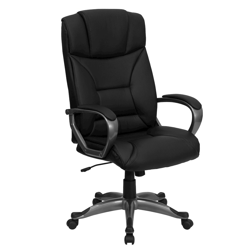High Back Black LeatherSoft Executive Swivel Office Chair with Arms