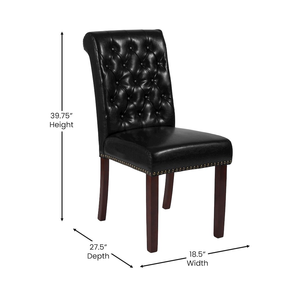 Black Parsons Chair with Rolled Back