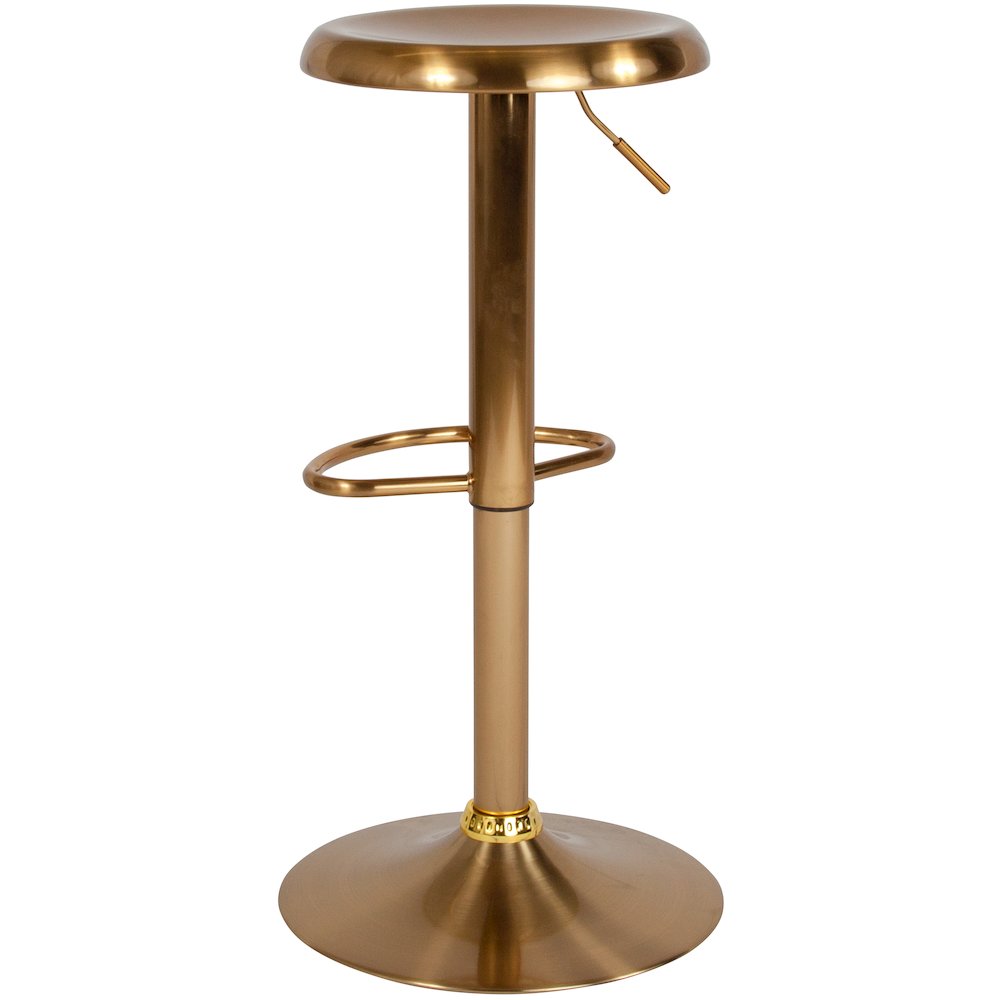 Adjustable Height Retro Barstool in Gold Finish