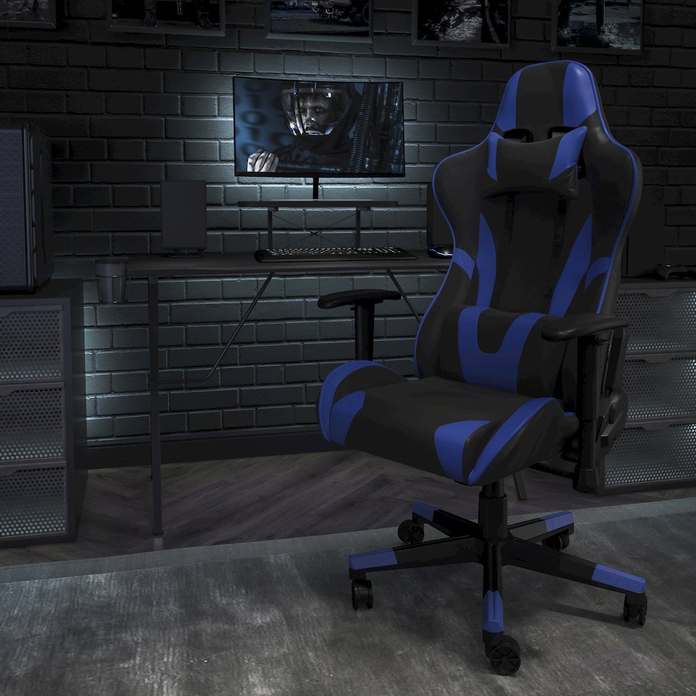 X20 Gaming Chair Racing Office Computer Swivel Chair with Back in Blue