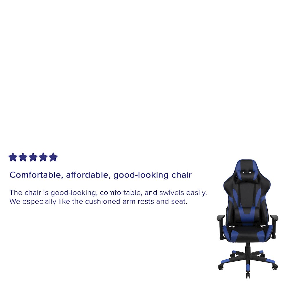 X20 Gaming Chair Racing Office Computer Swivel Chair with Back in Blue