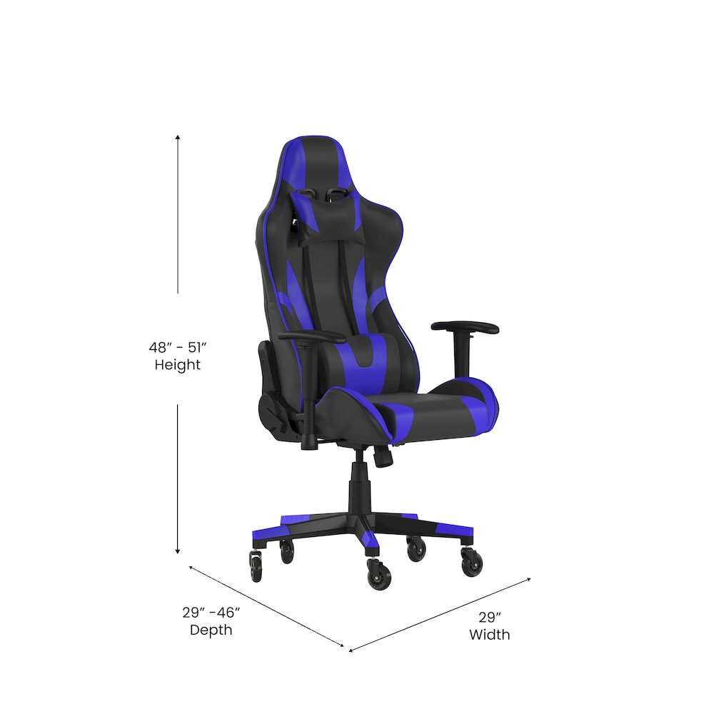 X20 Gaming Chair Racing Office Computer Chair with Back in Blue