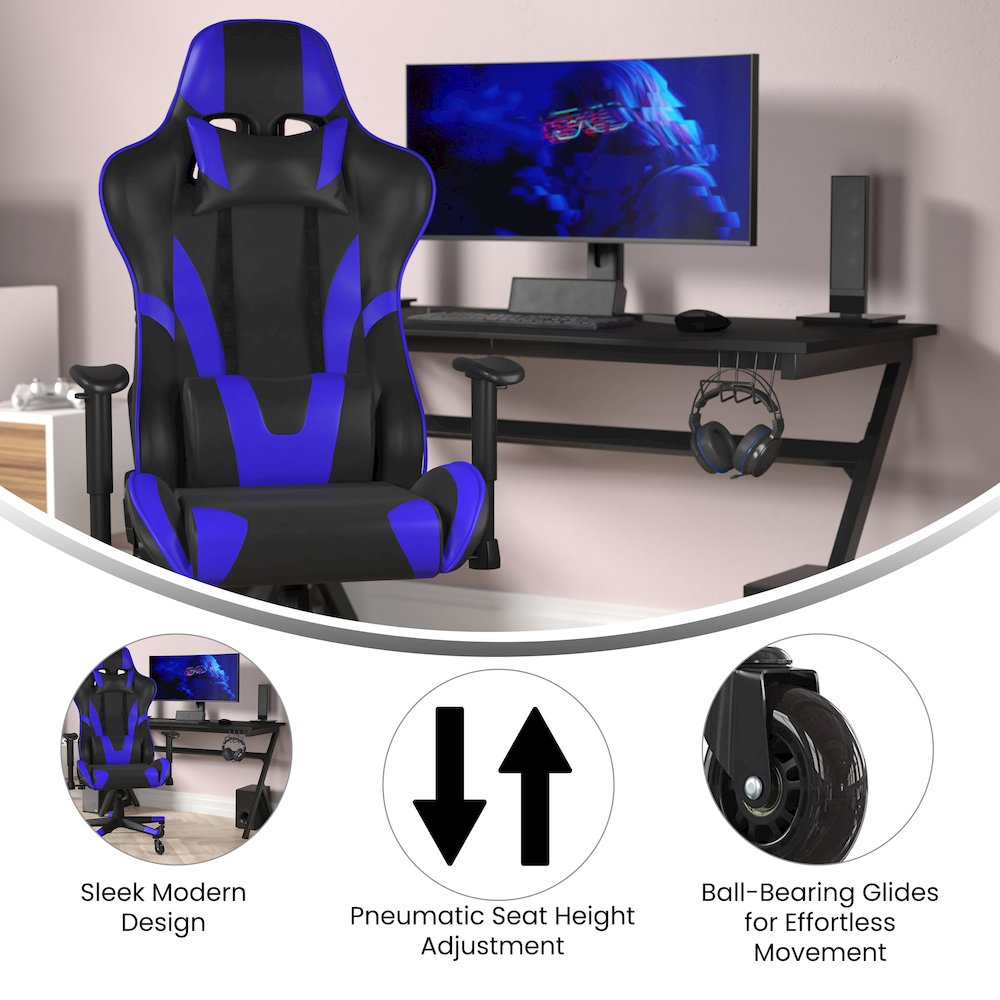 X20 Gaming Chair Racing Office Computer Chair with Back in Blue