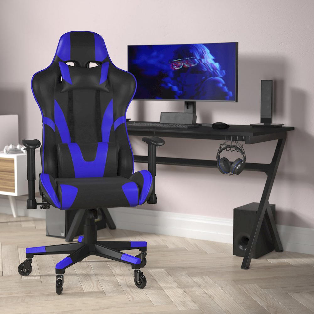 X20 Gaming Chair Racing Office Computer Chair with Back in Blue