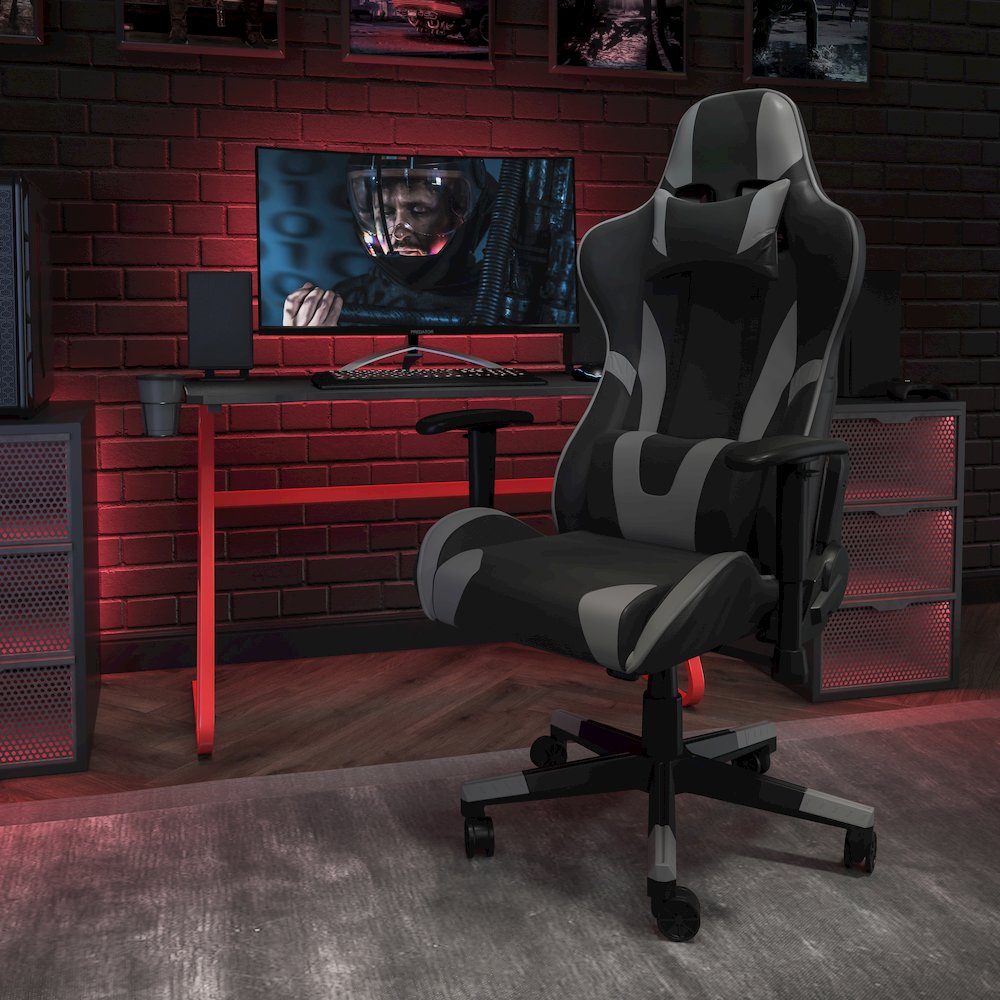 X20 Gaming Chair Racing Office Computer Swivel Chair with Back in Gray