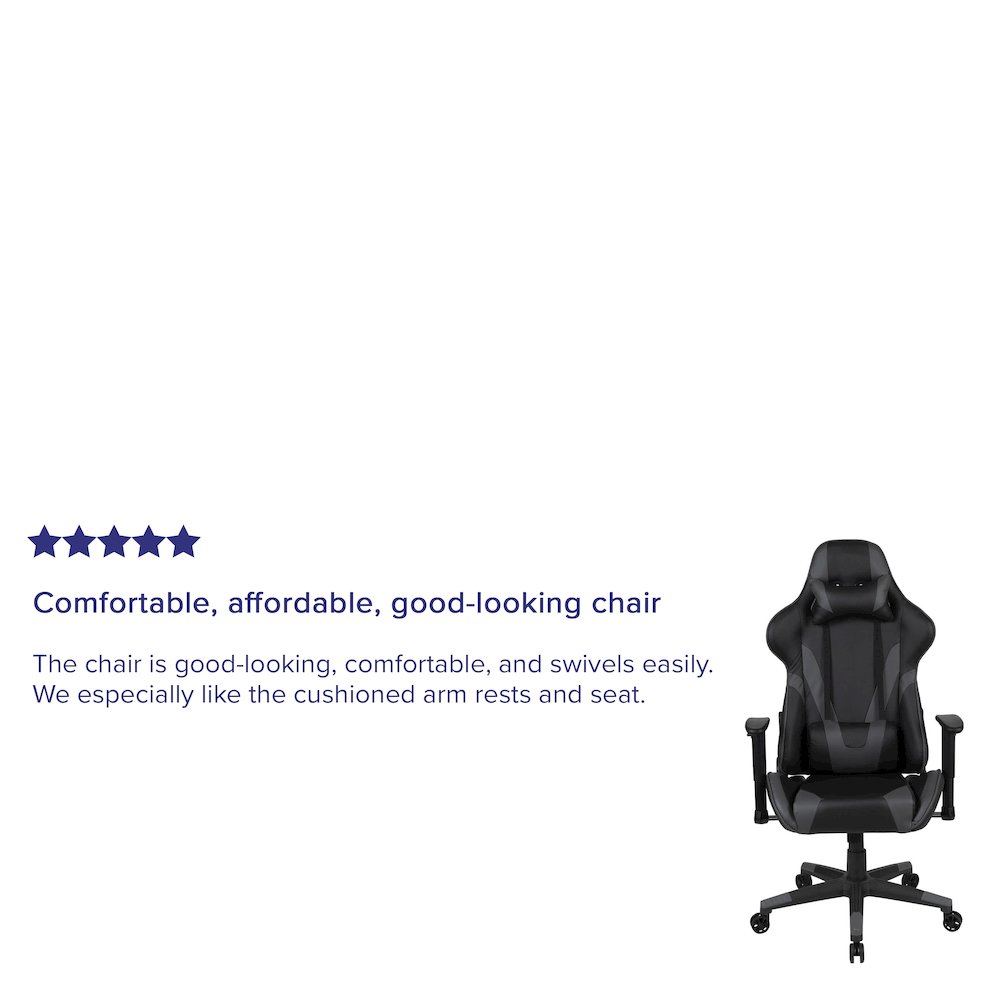 X20 Gaming Chair Racing Office Computer Swivel Chair with Back in Gray