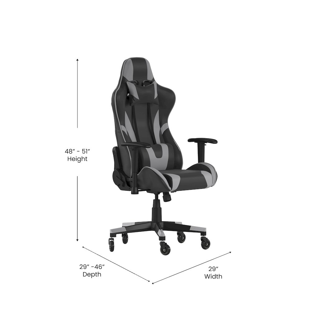 X20 Gaming Chair Racing Office Computer Chair with Back in Gray