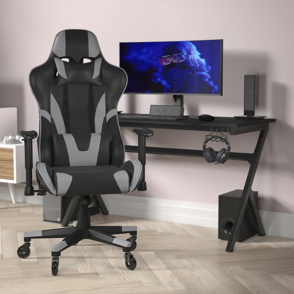 X20 Gaming Chair Racing Office Computer Chair with Back in Gray