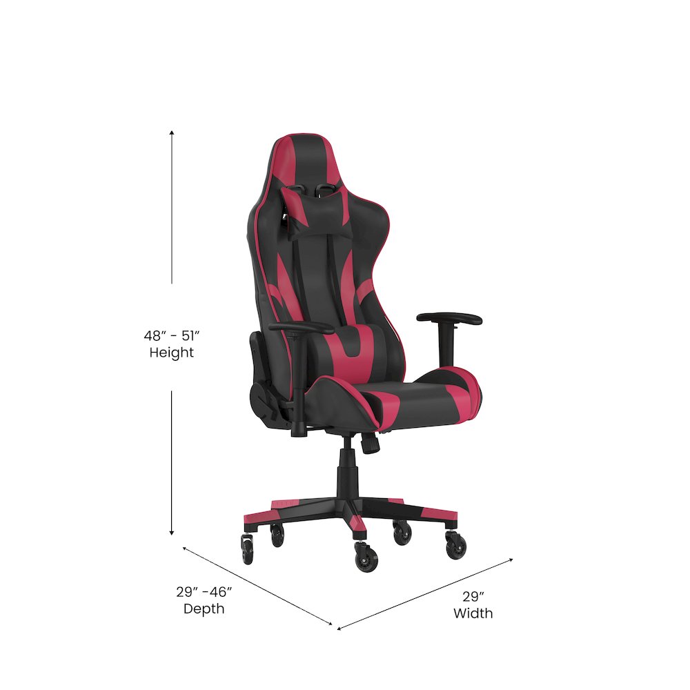 X20 Gaming Chair Racing Office Computer Chair with Back and Roller Wheels in Red