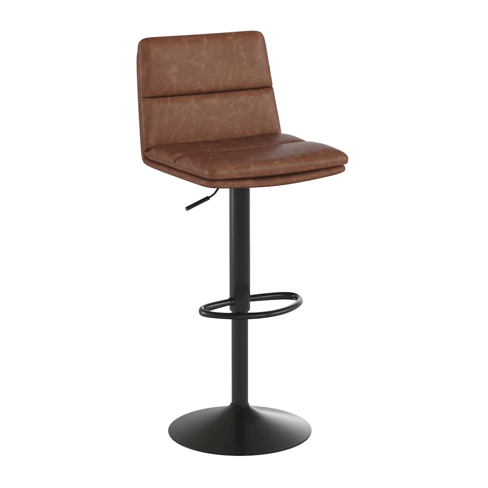 Mid-Back Adjustable Height Channel Stitched Barstools