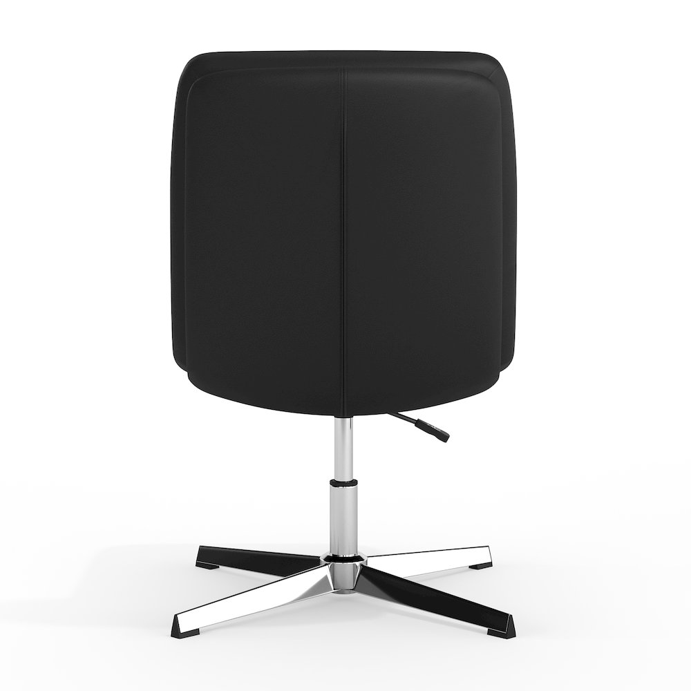 Black Padded LeatherSoft Armless Stationary Task Office Chair