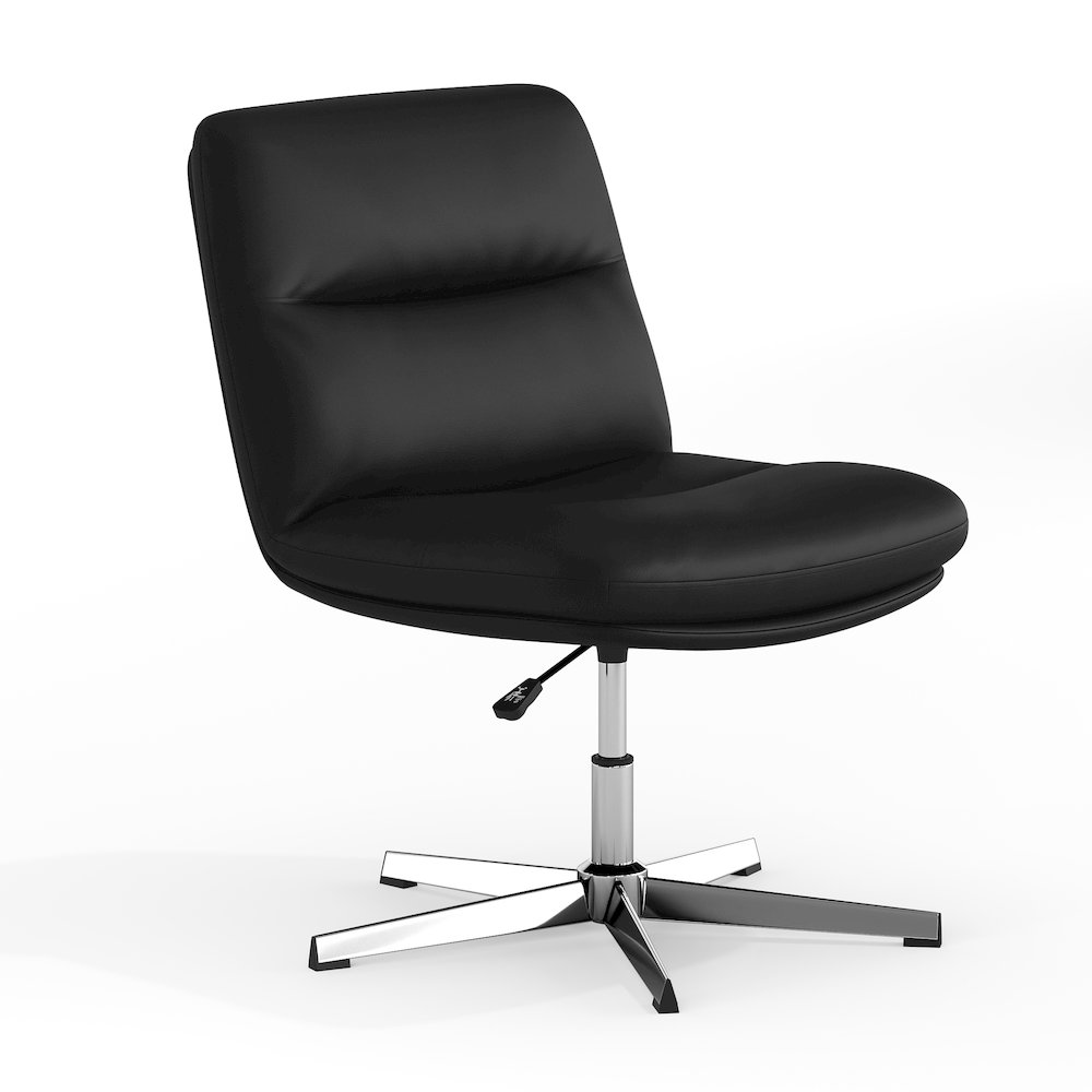 Black Padded LeatherSoft Armless Stationary Task Office Chair