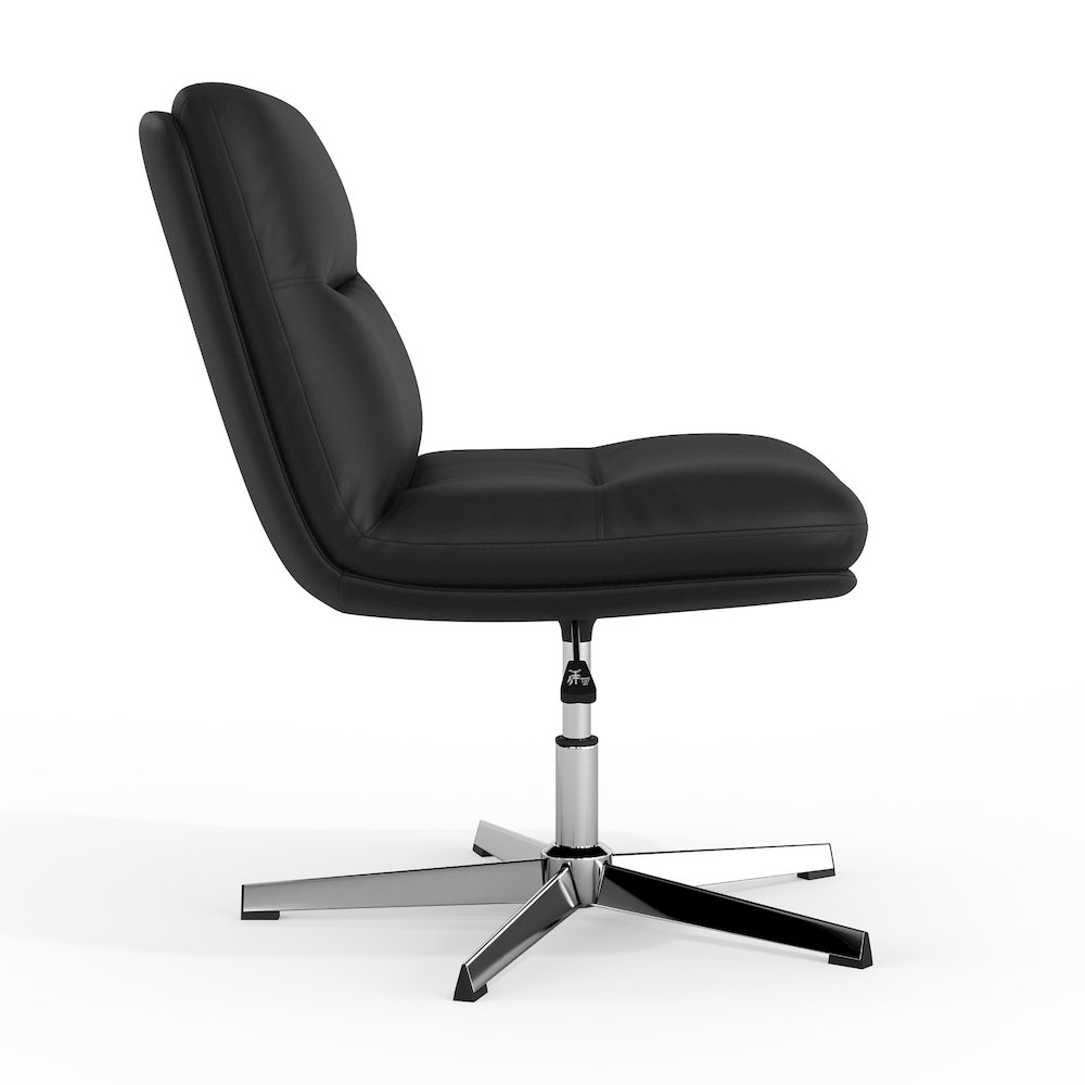 Black Padded LeatherSoft Armless Stationary Task Office Chair