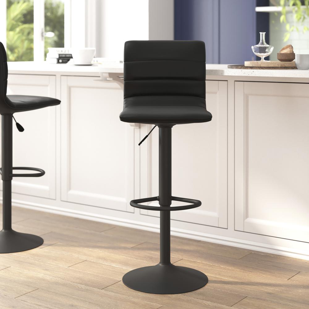Contemporary Adjustable Height Stool with Pedestal Base