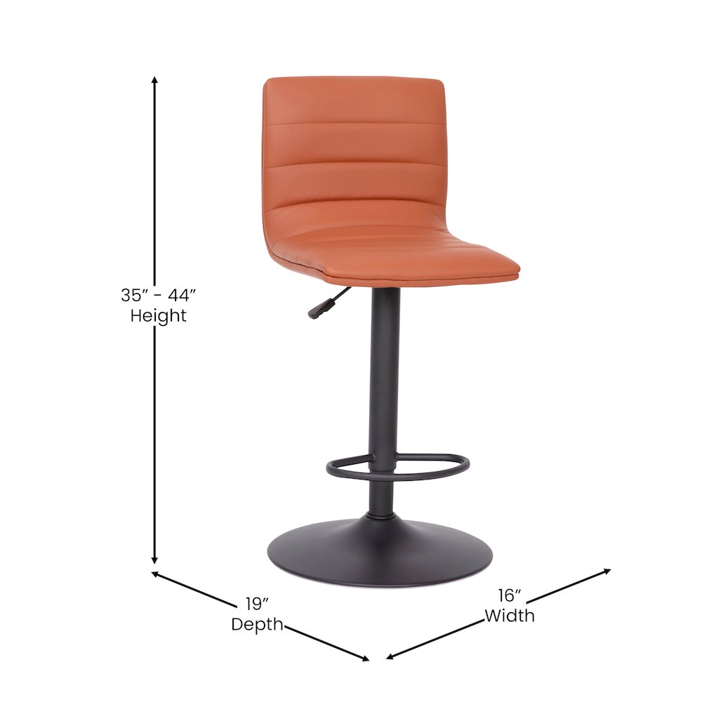 Contemporary Adjustable Height Stool with Pedestal Base