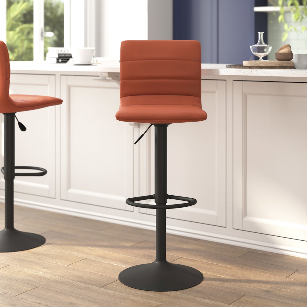 Contemporary Adjustable Height Stool with Pedestal Base