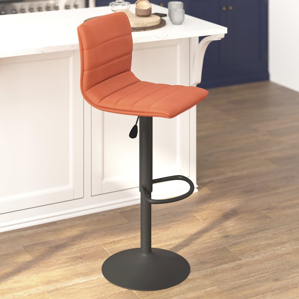 Contemporary Adjustable Height Stool with Pedestal Base