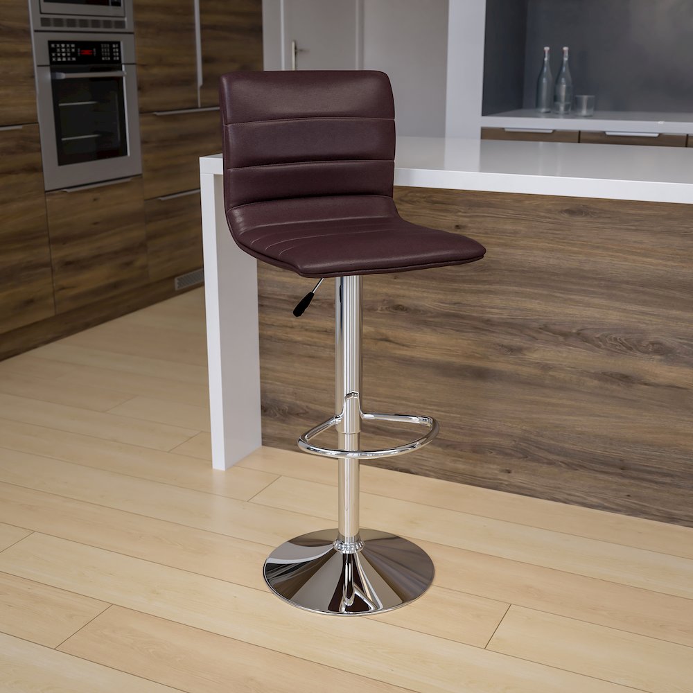 Swivel Stool with Chrome Pedestal Base