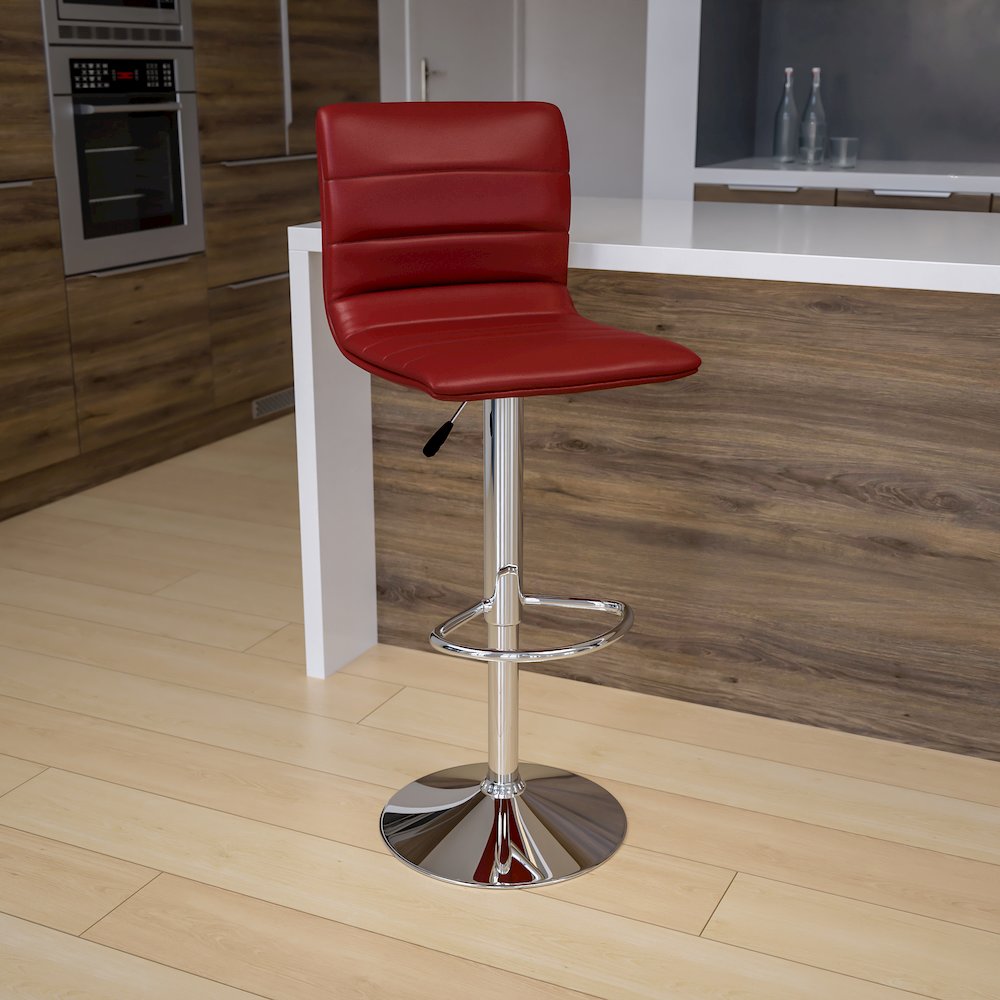 Swivel Stool with Chrome Pedestal Base
