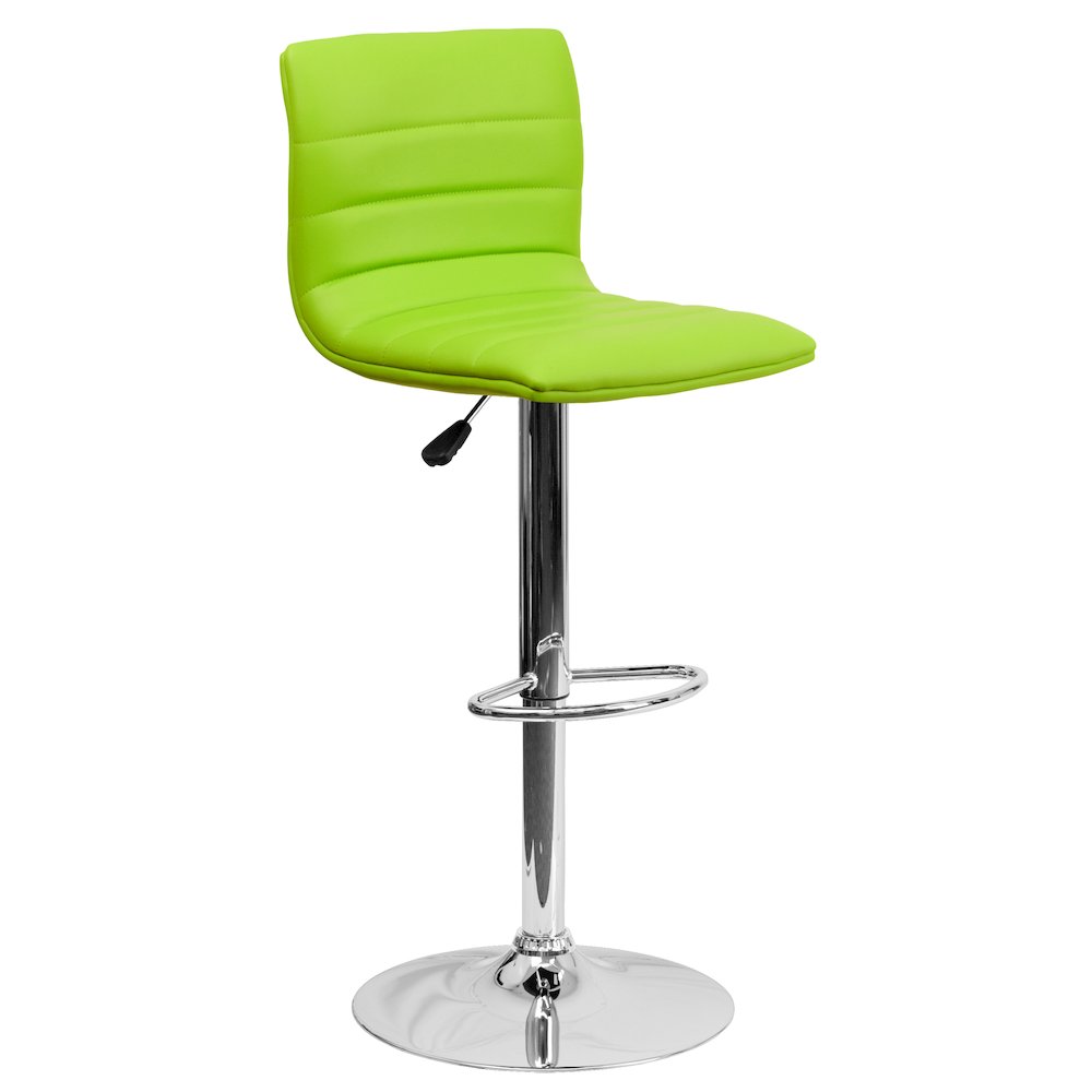 Green Vinyl Adjustable Bar Stool
