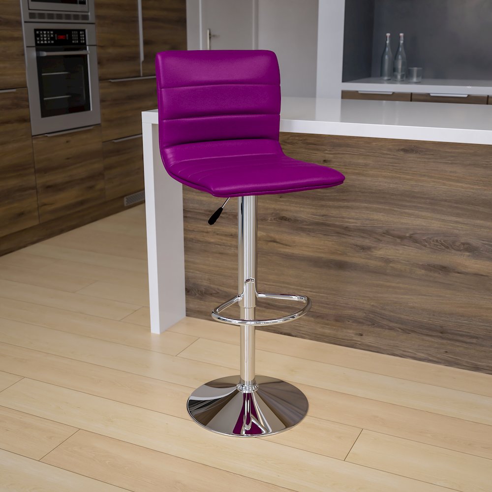 Swivel Stool with Chrome Pedestal Base