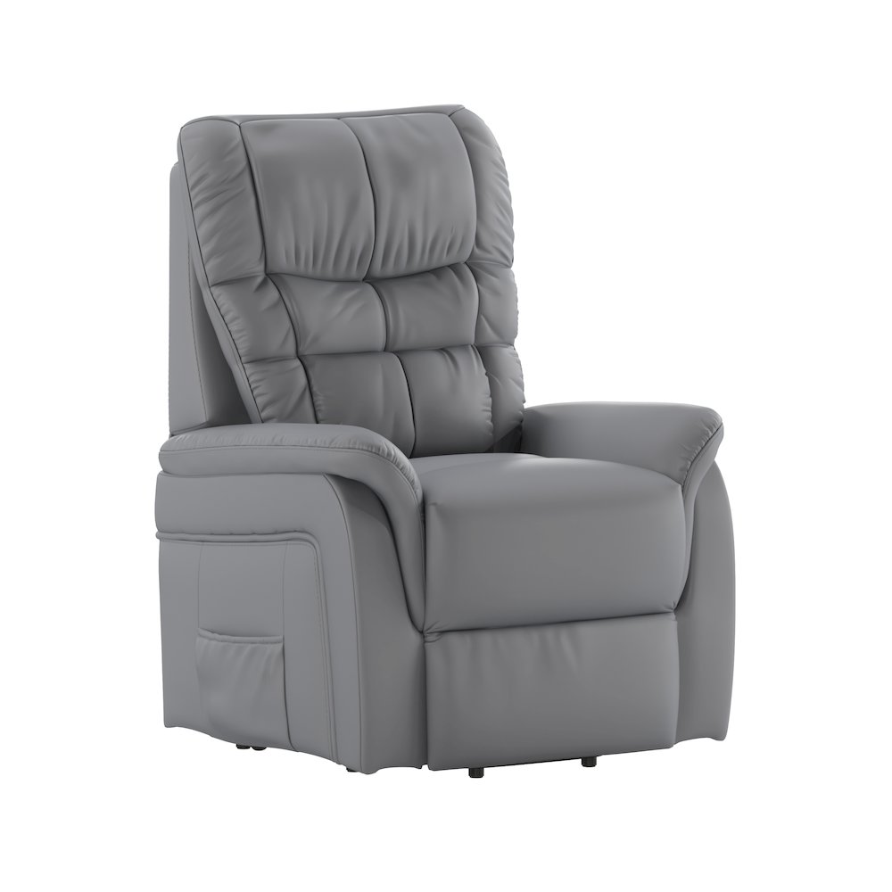 HERCULES Series Gray LeatherSoft Remote Powered Lift Recliner for Elderly