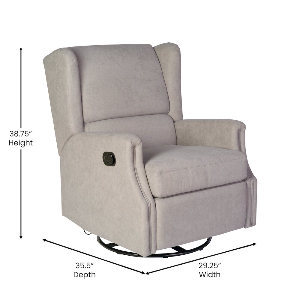 Wingback Manual Reclining Glider Swivel Chair