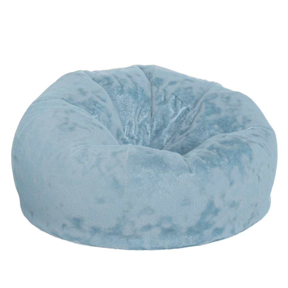 Duncan Oversized Teal Furry Refillable Bean Bag Chair for All Ages