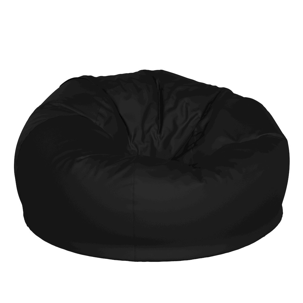 Duncan Oversized Solid Black Refillable Bean Bag Chair for All Ages