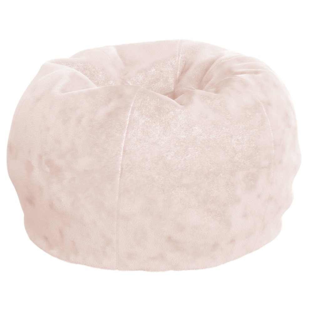 Dillon Small Blush Furry Refillable Bean Bag Chair for Kids and Teens