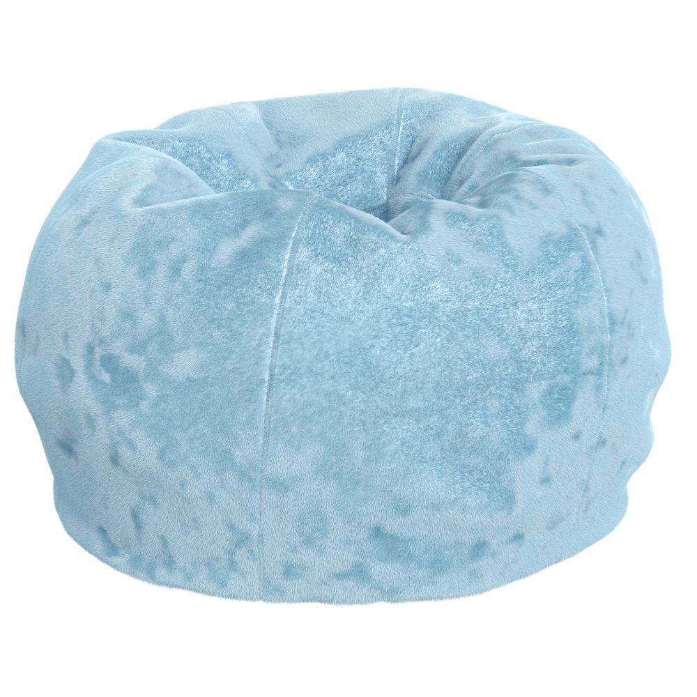 Dillon Small Teal Furry Refillable Bean Bag Chair for Kids and Teens