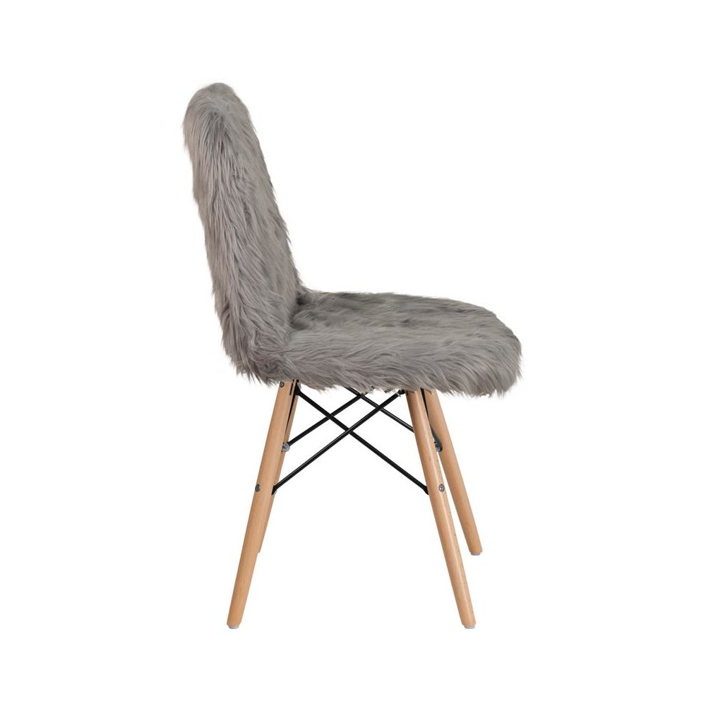 Shaggy Dog Charcoal Gray Accent Chair