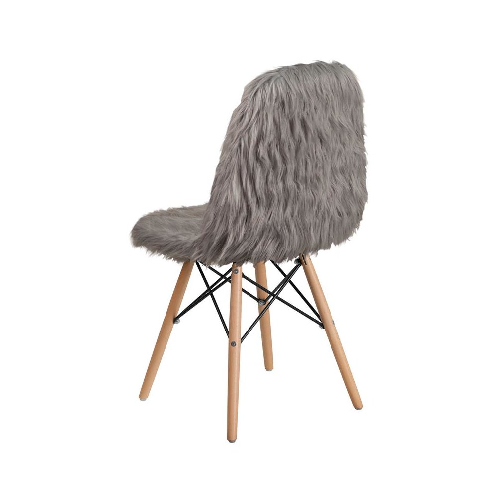 Shaggy Dog Charcoal Gray Accent Chair