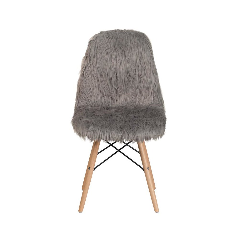 Shaggy Dog Charcoal Gray Accent Chair